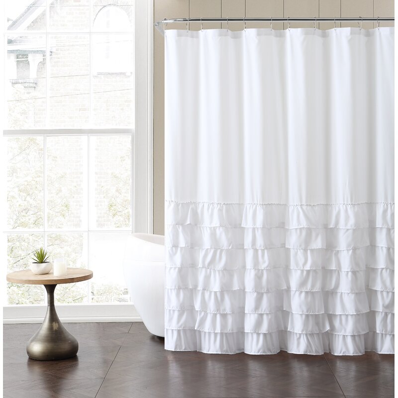 Lark Manor Noemi Ruffle Single Shower Curtain & Reviews | Wayfair