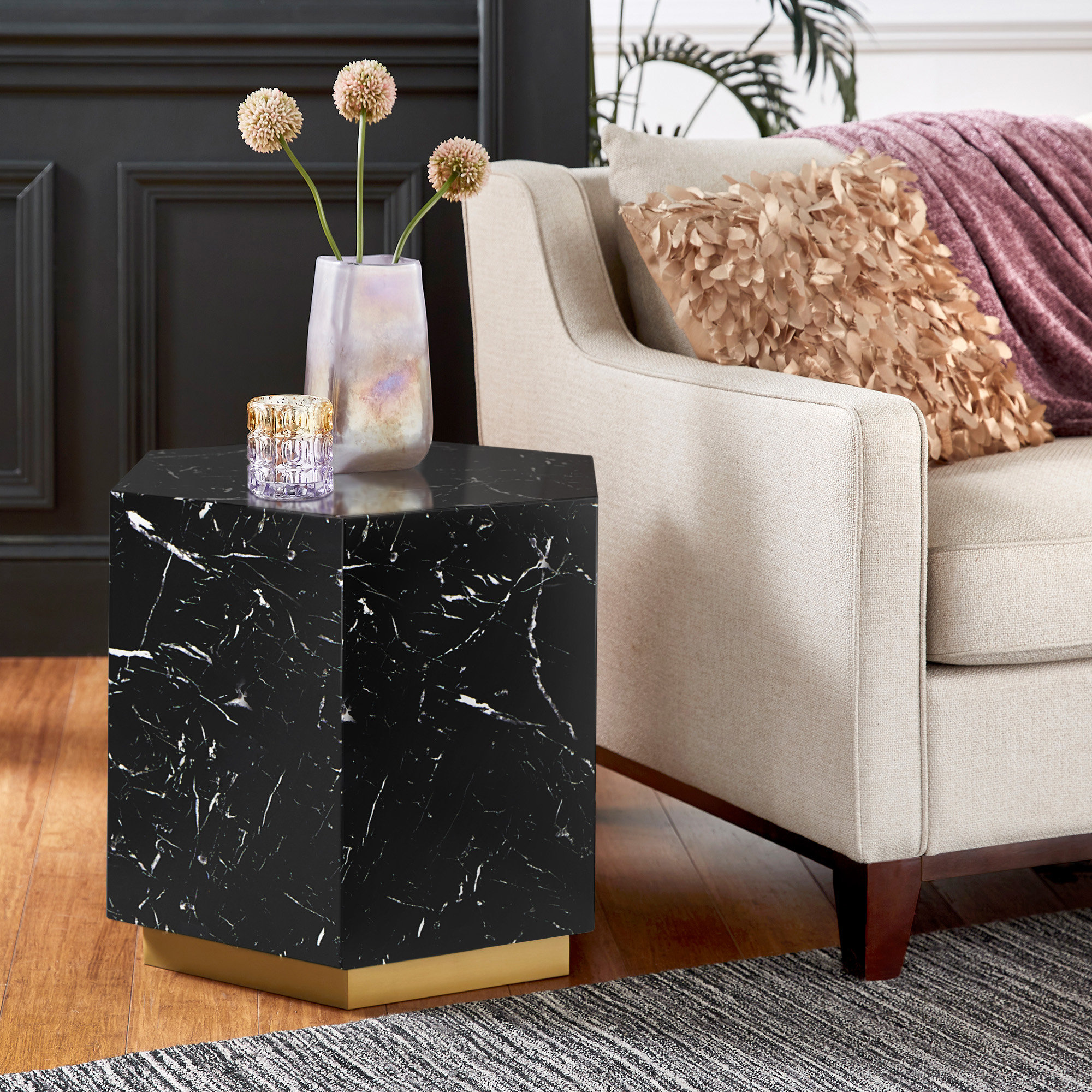 Kingstown Home Roman 19.7'' Tall Block End Table | Wayfair