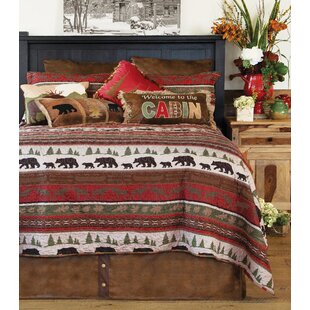 BEAUTIFUL SOUTHWEST COUNTRY COTTON FLOWER LODGE CABIN BROWN RED BEIGE QUILT SET 