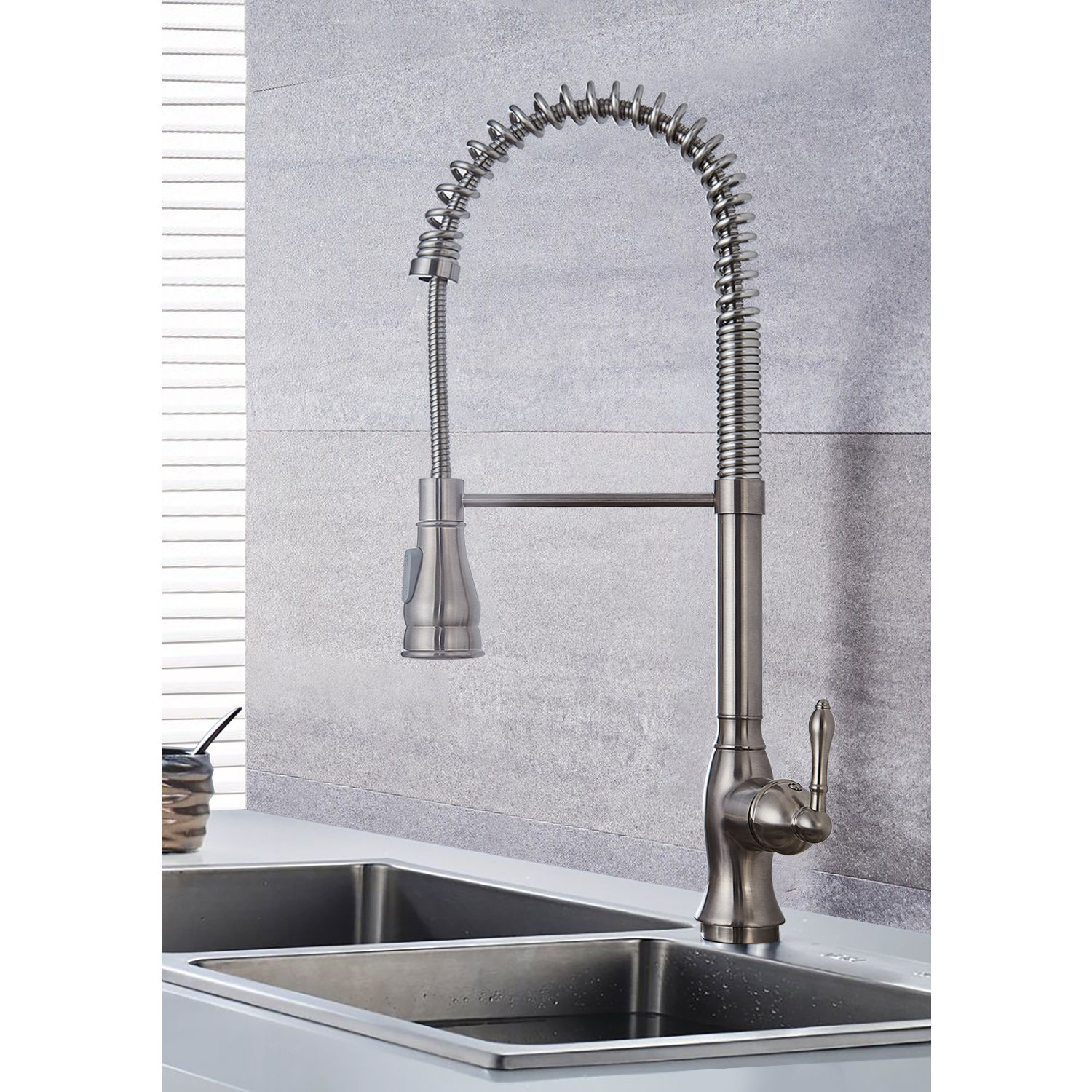Watqen Pull Down Single Handle Kitchen Faucet Wayfair