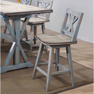 Go to store & view more images Mayes Swivel Bar Stool (Set of 2) by Rosecliff Heights