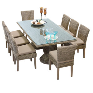 Cape Cod 9 Piece Dining Set with Cushions