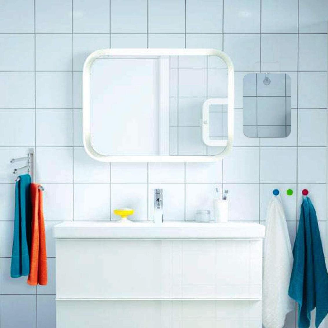 Mirror Shower Fog Free Suctiion Fogless Shave Bathroom Shelf Razor Bath Room New 
