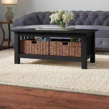 rithland pedestal coffee table with storage