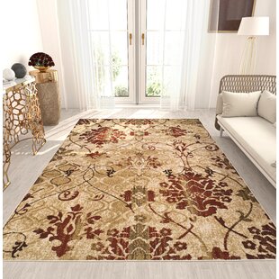 Small Large New Beige Brown Area Rug Abstract Modern Floral Pattern Bedroom Rugs 