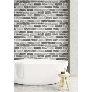 L And Stick Removable Wallpaper You Ll Love Wayfair Rosalinda Washed Faux Brick 18 L X 20 5 W And Stick Wallpaper Roll