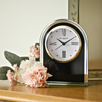 Modern Glass Mirror Napoleon Mantel Table Clock Roman Numerals 13cm 