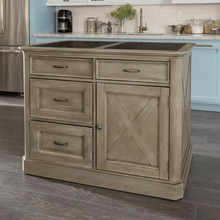 Gracie Oaks Darin Lodge Kitchen Island With Granite Top Reviews Wayfair
