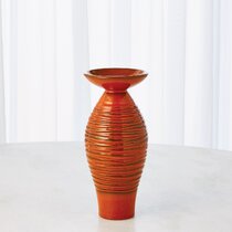 Gunmetal & Orange Zuo Oxi Tall Vase 