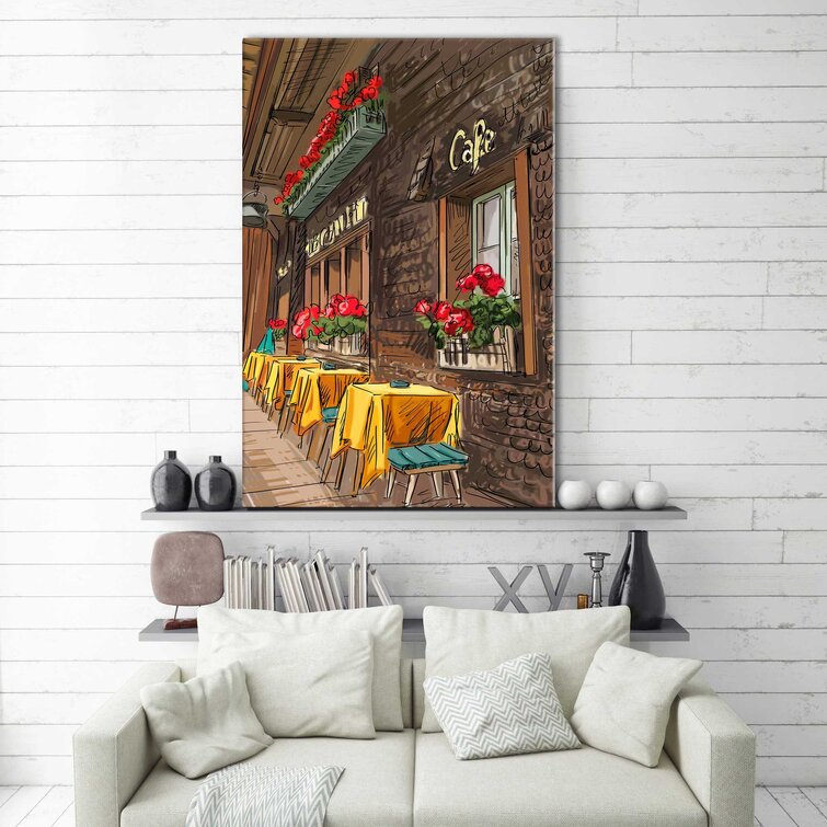 Latitude Run Cafe In Paris - Wrapped Canvas Painting | Wayfair.co.uk