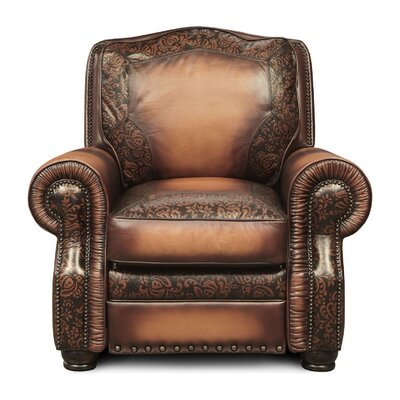 Balmoral 54'' Wide Genuine Leather Manual - Push Back Club Recliner