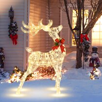 CCINEE Christmas Reindeer Outdoor Decoration with Hoof Antler Garage Door Fireplace Archway Decor for Party Supply 