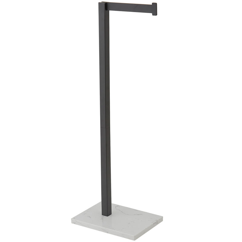Free Standing Toilet Paper Holder with Weighted Base Finish: Matte Black