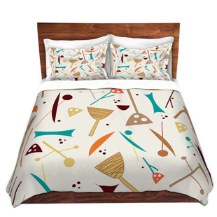 Go to store & view more images DiaNoche Designs Mid Century Hero Cream Duvet Cover Set