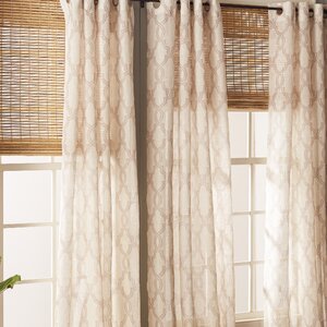 Glenburn Geometric Semi-Sheer Grommet Single Curtain Panel