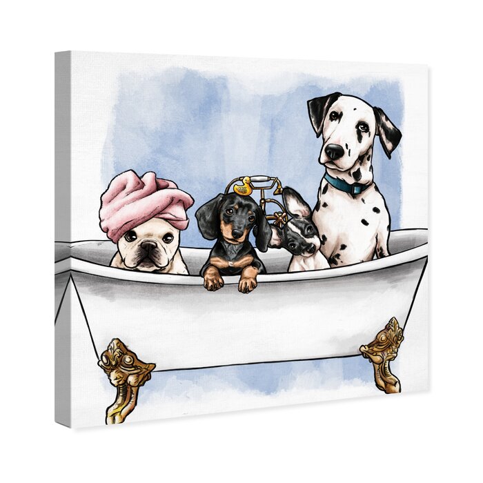 Art Remedy Bath and Laundry Glam 'Pets In The Tub' by Lola