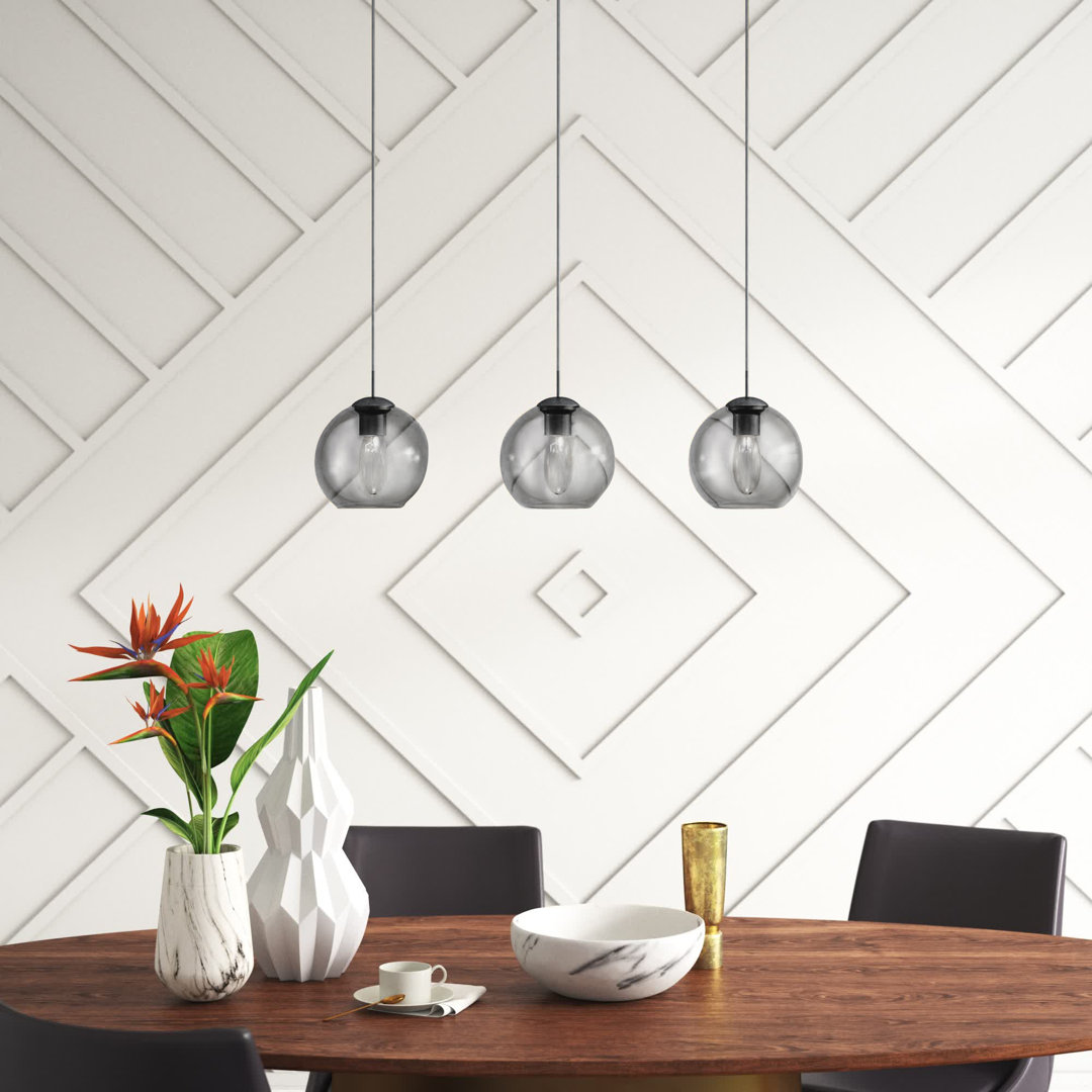 Corrigan Studio Lineare Pendelleuchte 3-flammig Amirah Farbe: Silber/Rauchgrau