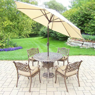 Go to store & view more images Mississippi 5 Piece Dining Set with Cushions by Oakland Living