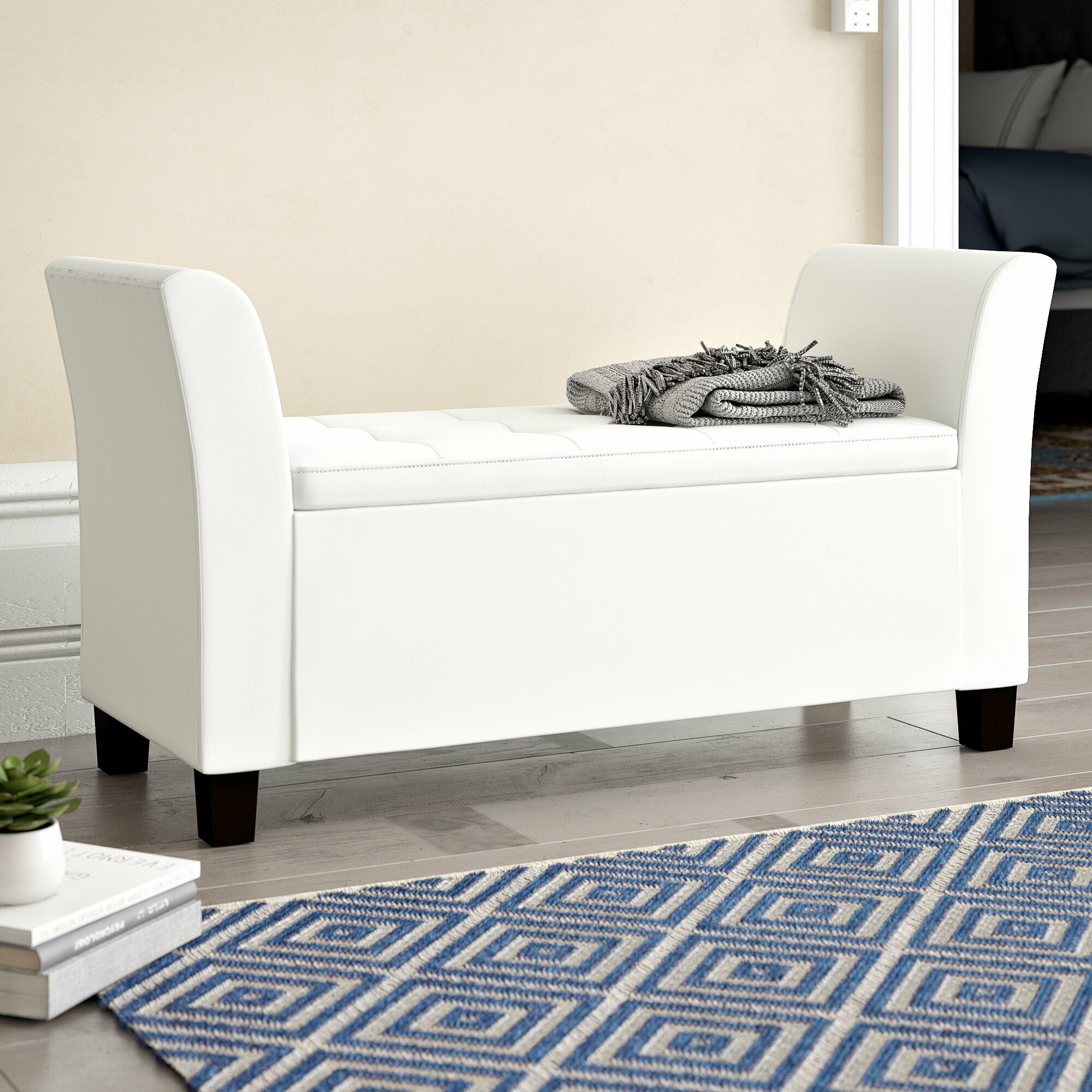 Three Posts Ashley Upholstered Storage Bench Reviews Wayfair Co Uk