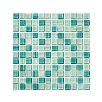 Viccidesign Tropical Reflections Hand Painted 1 X 1 Glass Mosaic