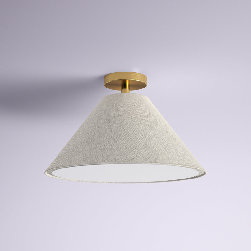 Trion Fabric Flush Mount Shade Color: Light Gray/White