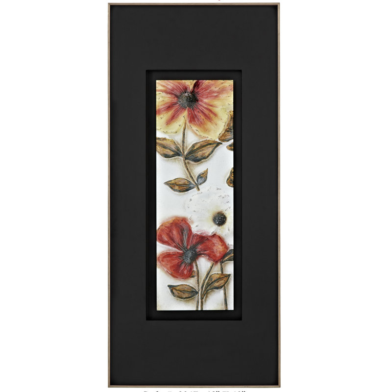 Majestic Mirror Plexiglass Rectangular Contemporary Floral Framed