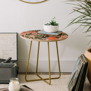 Marta Barragan Camarasa Olives in the Flowers End Table by East Urban Home