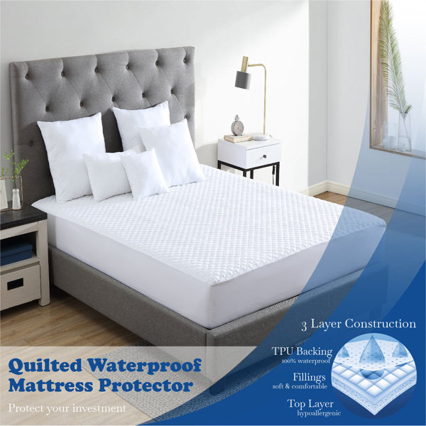 Best Waterproof Mattress Protector Fitted Matress Bed Cover Hypoallergenic Twin 