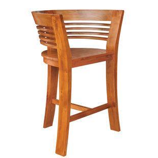 Go to store & view more images Chic Teak Half Moon Teak Bar Stool