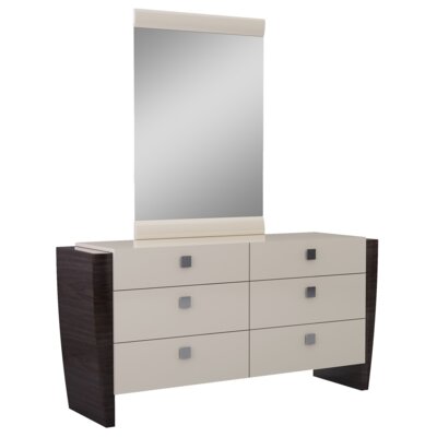 Hailee 6 Drawer Double Dresser With Mirror Orren Ellis Size 45 H X