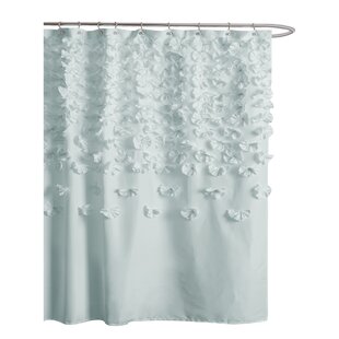 blue grey white shower curtain