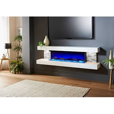 wall mounted fire and tv unit