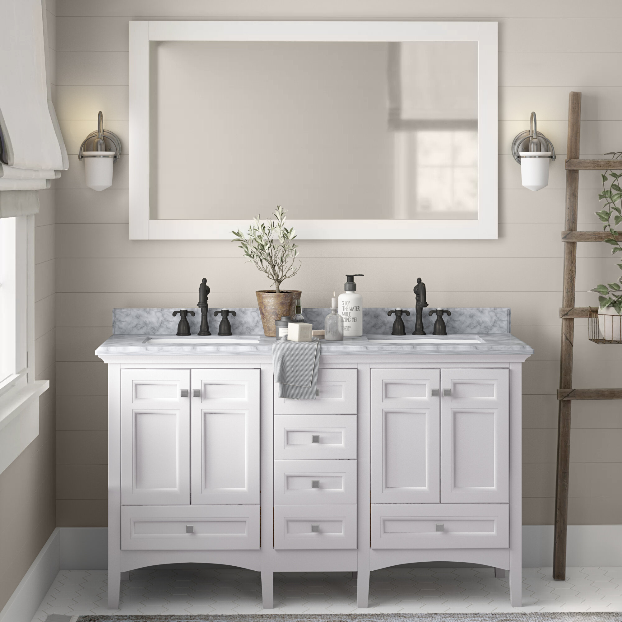 Lochian 60 Double Sink Bathroom Vanity Set