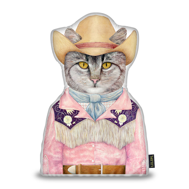 Wrought Studio Jenkinson Cowboy Cat Shaped Throw Pillow Wayfair