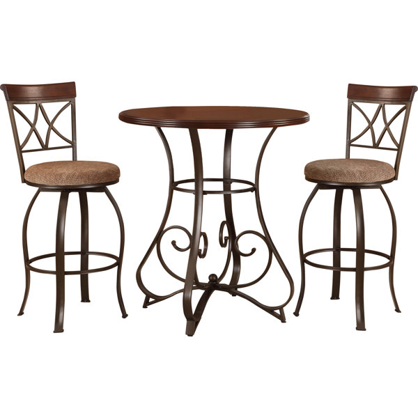 Winston Porter Jefferson 3 Piece Pub Bar Height Dining Set ...