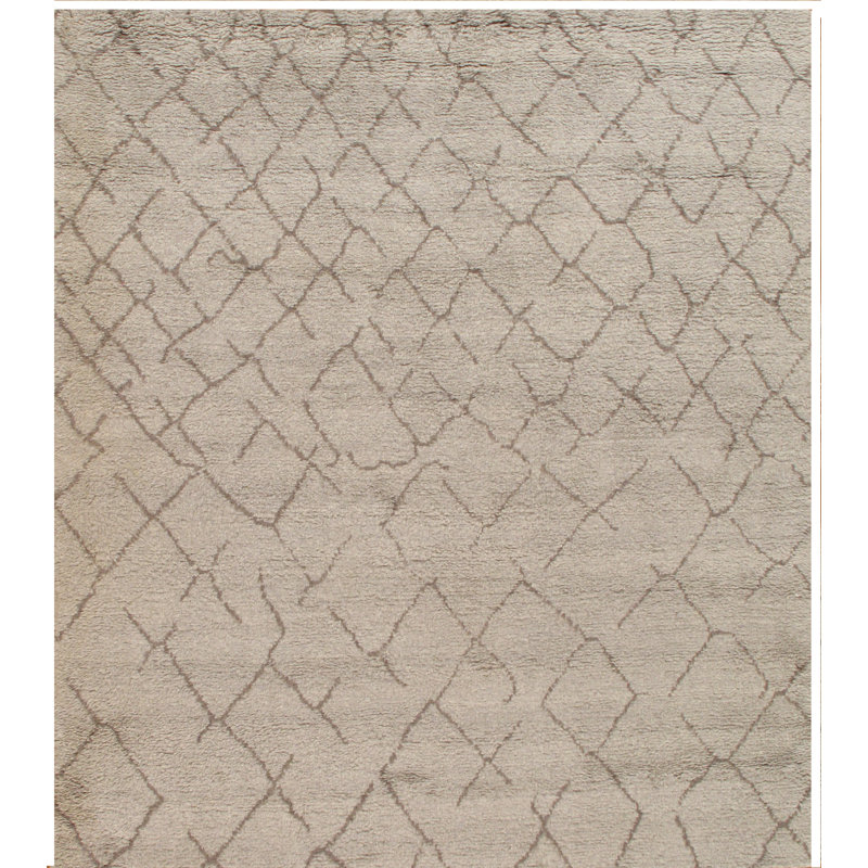 Pasargad Moroccan Hand Knotted Wool Light Gray Area Rug Perigold