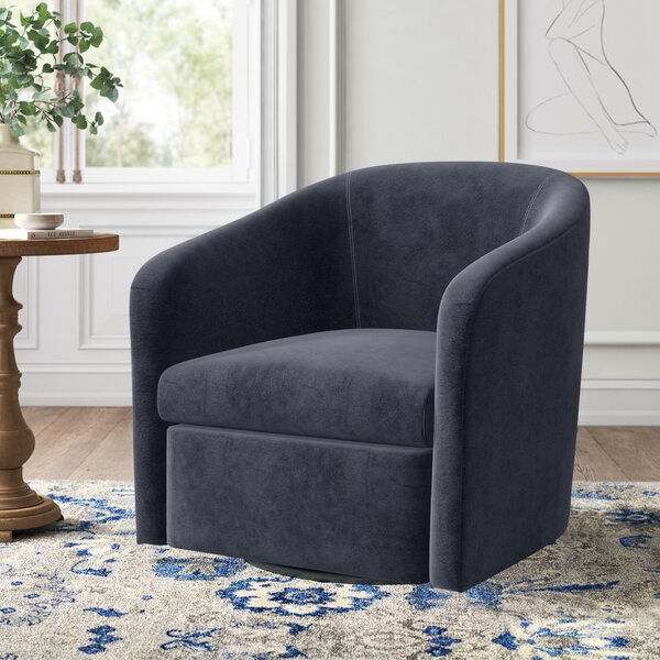 microfiber swivel barrel chair