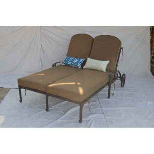 Double Patio Chaise Lounge Chairs You Ll Love Wayfair Kristy Double Chaise Lounge
