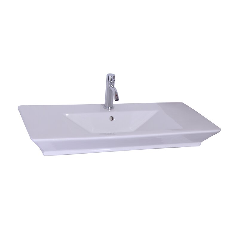 Opulence Above Counter Rectangular Vessel Bathroom Sink With Overflow