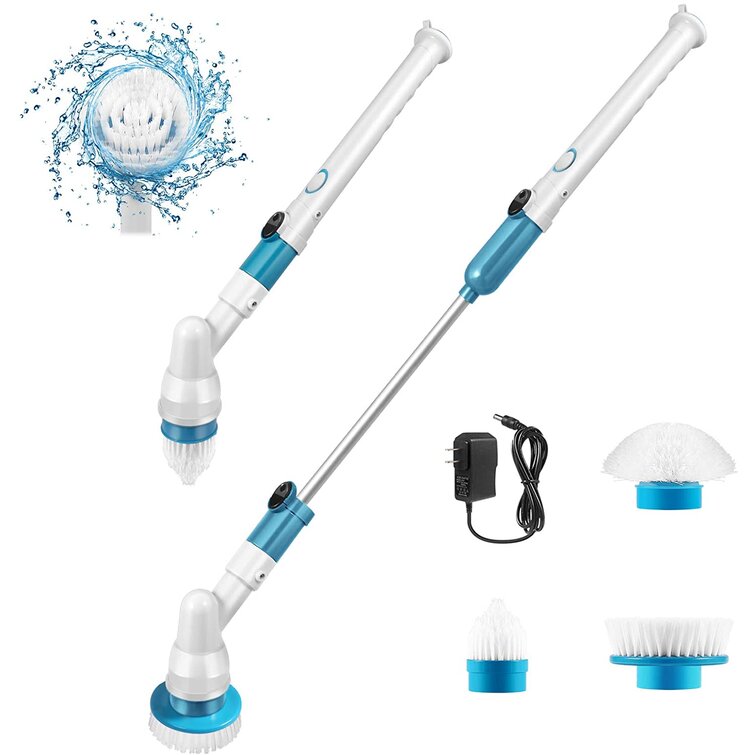 Toilet Cordless Power Tub Shower Scrubber with 3 Replaceable Cleaning Heads for Bathtub Electric Spin Scrubber Floor Mini Brush for 90-min Use Sink Kitchen