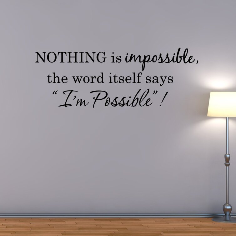 NOTHING IS IMPOSSIBLE AUDREY HEPBURN QUOTE  VINYL WALL DECAL STICKER ART MURAL 