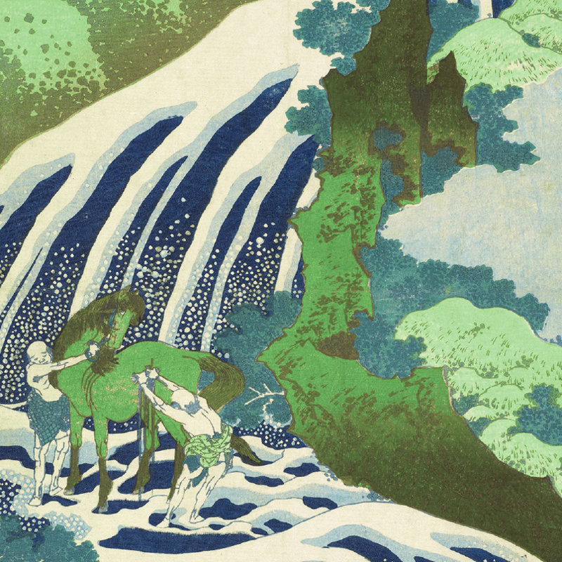 Vault W Artwork Japanese Waterfall By Katsushika Hokusai Framed