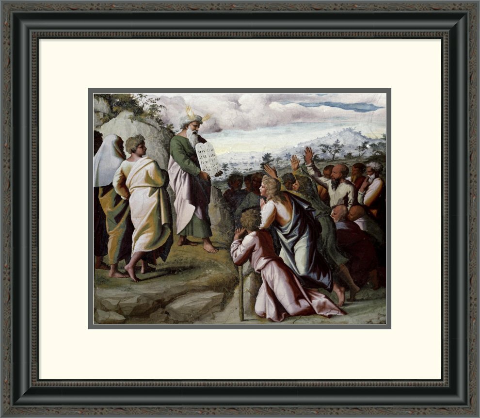 Global Gallery Moses Presenting The Ten Commandments By Raphael Framed Painting Print Wayfair