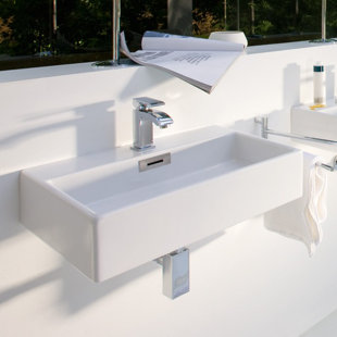 Modern Contemporary Floating Sink Allmodern Quarelo Ceramic 20 Wall Mount Bathroom Sink With Overflow