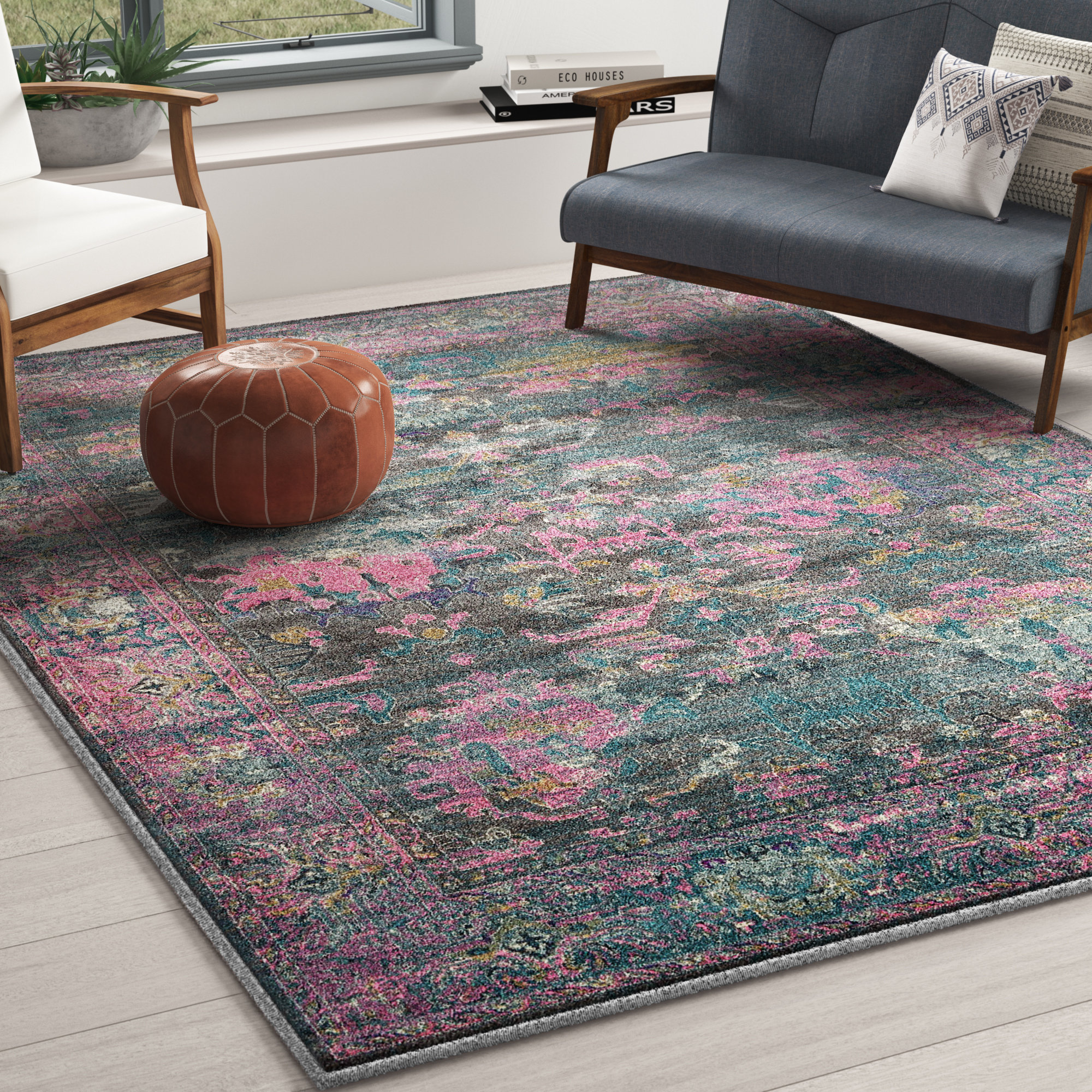 Mistana Charlena Abstract Power Loom Pink Gray Rug Reviews Wayfair