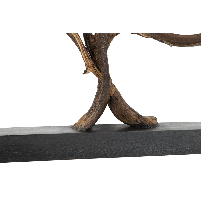 World Menagerie Square Bauhinia Branches And Teak Wood Wall Decor