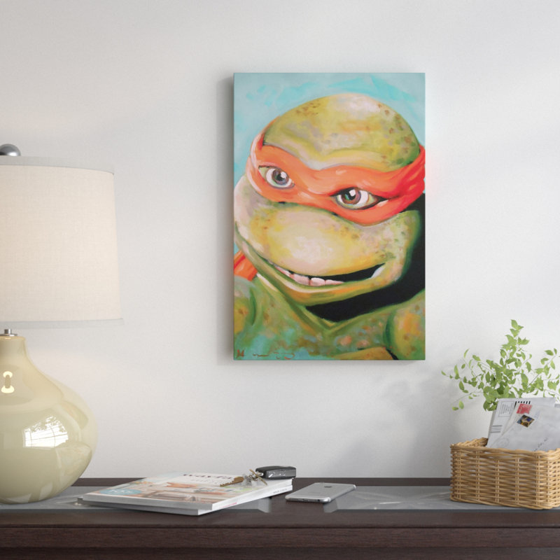 East Urban Home Vintage Ninja Turtles Mikey Painting On Wrapped Canvas Wayfair
