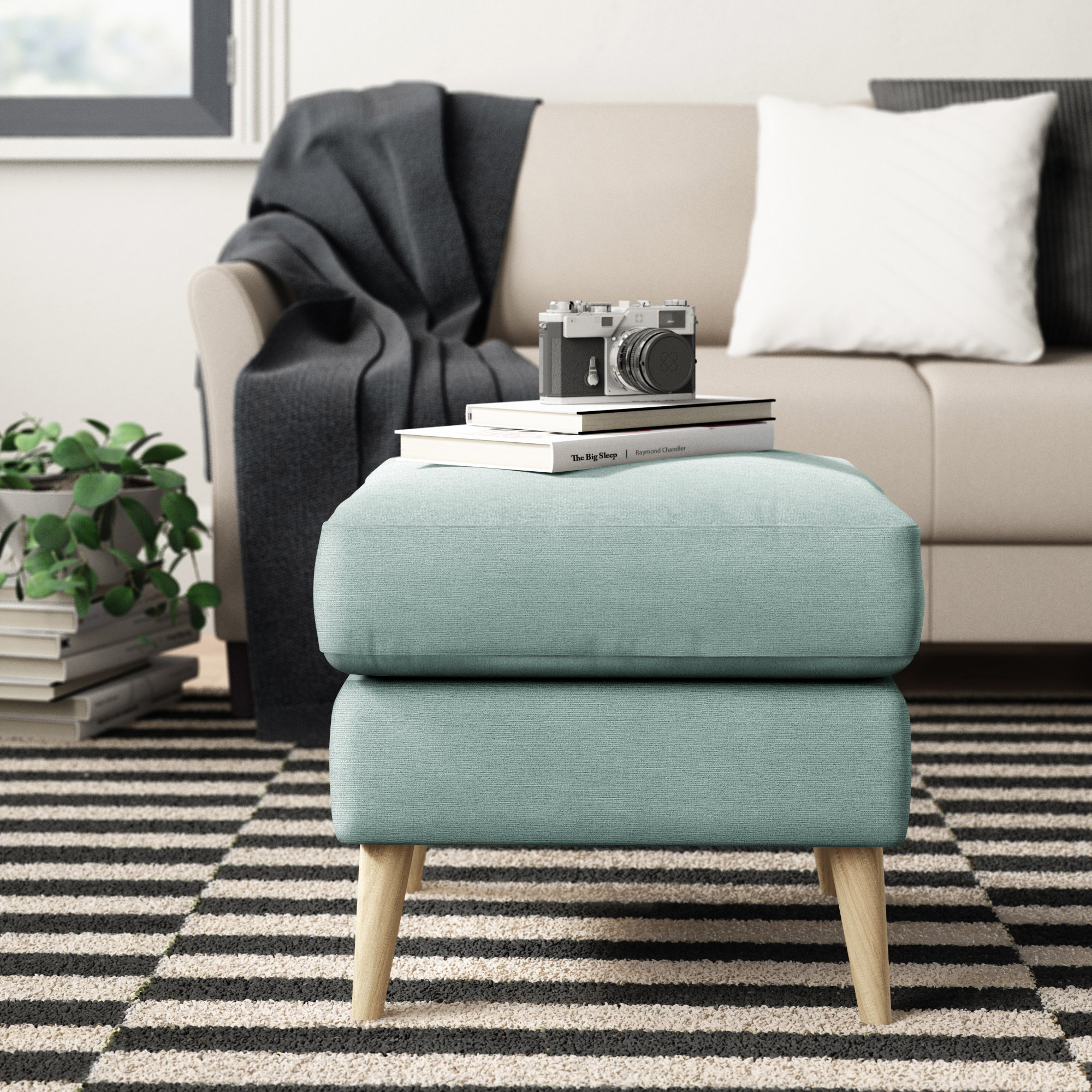 Pouf Kissen Rundes Kissen Fußhocker Sitzhocker mit gewebtem Bezug Sitzkissen