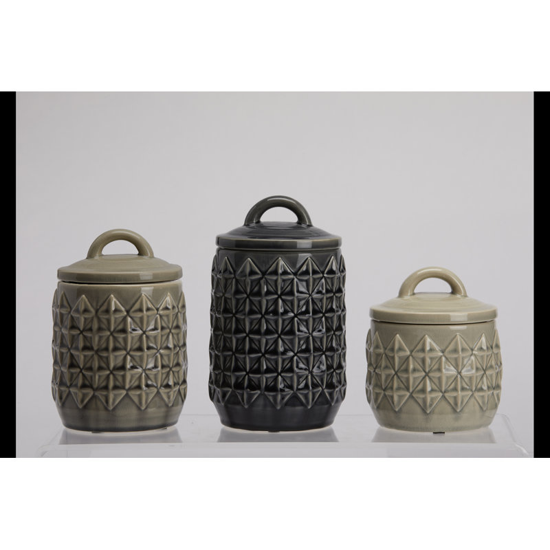 Bungalow Rose Ceramic Diamond Pattern 3 Piece Kitchen Canister Set Reviews Wayfair Shop for coffee canister sets online at target.