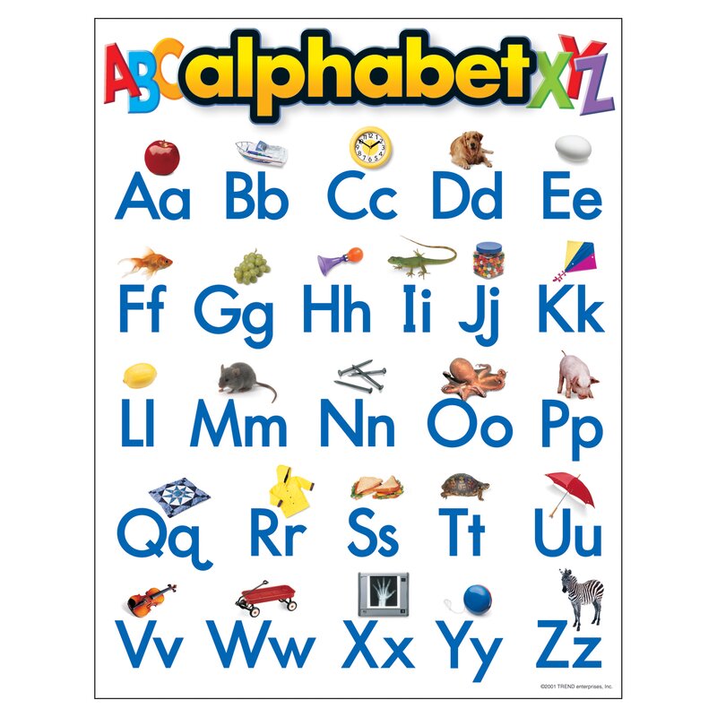 trend enterprises alphabet classroom book chart wayfair